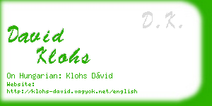 david klohs business card